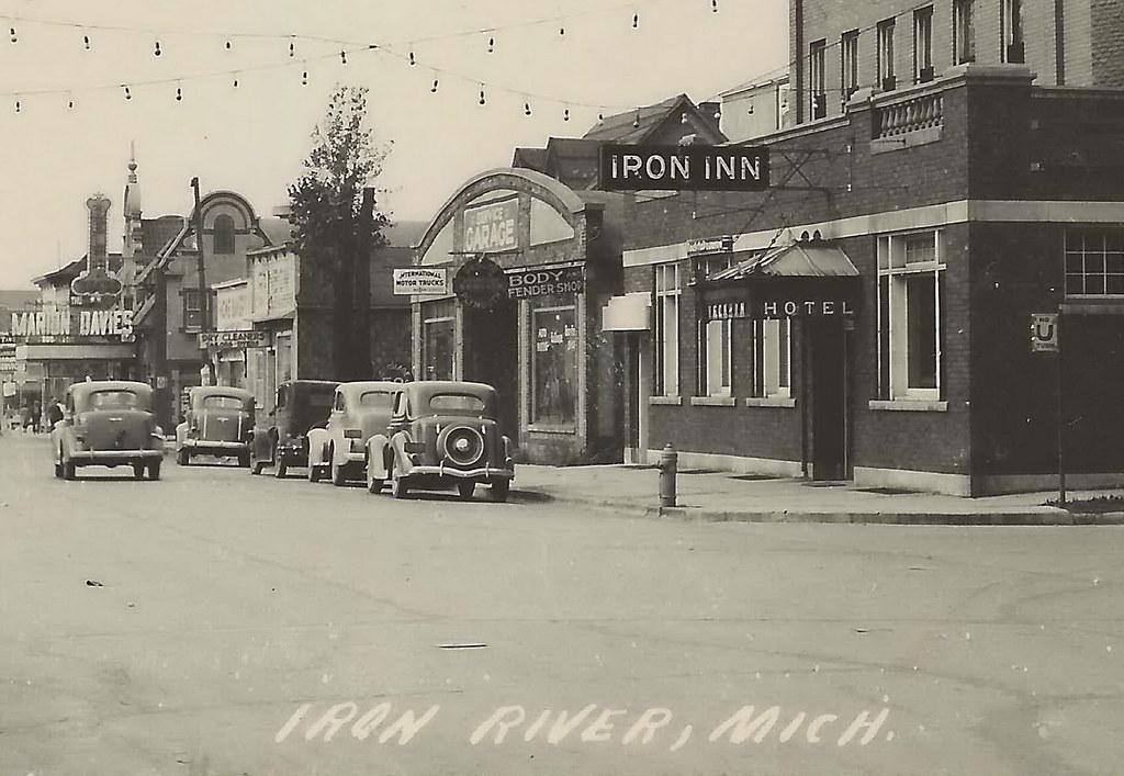 UP Iron River MI RPPC 1930s Downtown Stores Businesses Bar… Flickr
