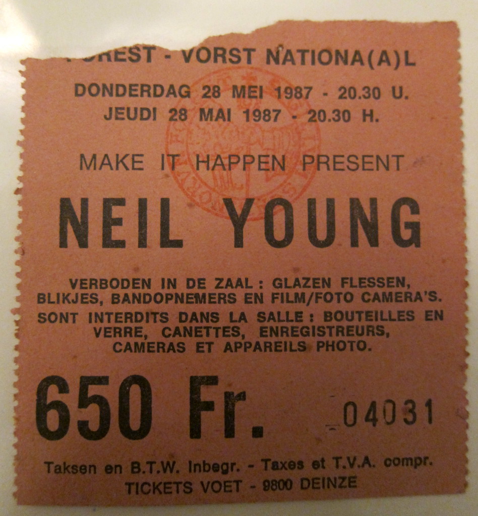 Concert Ticket Neil Young 1987 ShakeFrog Flickr