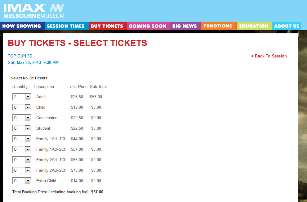 Ticket prices for IMAX at the Melbourne Museum 26.50 per … Flickr