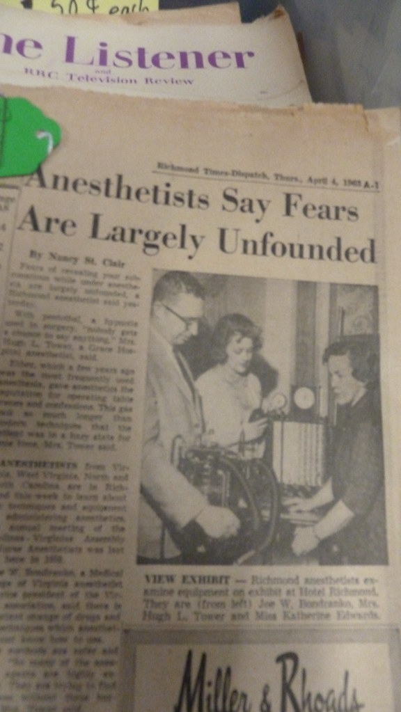 Headline Richmond TimesDispatch April 4 1963 Anesthetists… Flickr