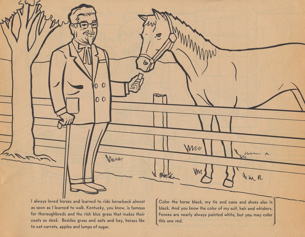 Color The Horse Black Colonel Sanders Coloring Book Publis… Flickr