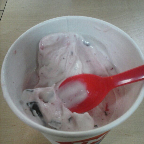 Chocolate covered strawberry Blizzard made by loving ice c… Flickr