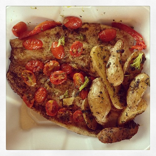 I had rainbow trout with grape tomatoes and roasted finger… Flickr