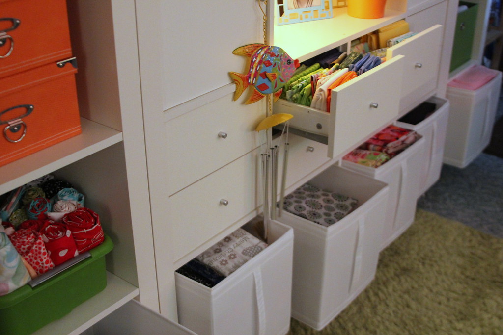 Sewing Studio Using Ikea Expedit Shelving Units &Skubb Box… Flickr