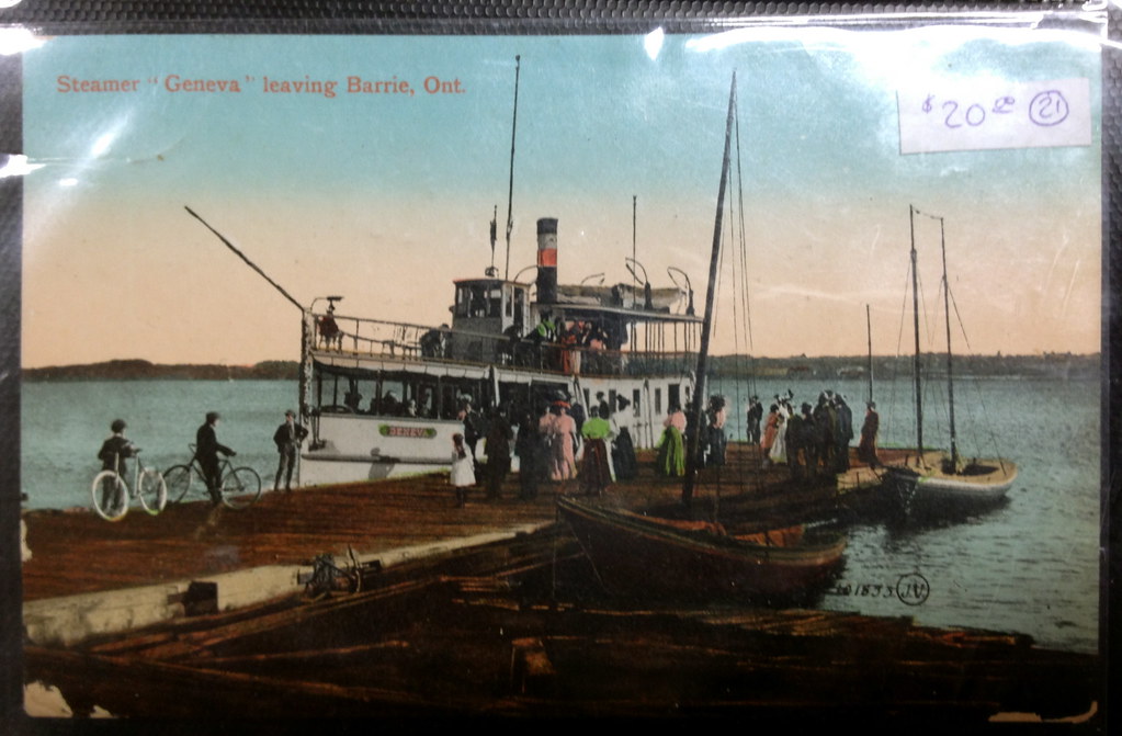 Steamer 'Geneva' leaving Barrie, Ontario. An old post card… Flickr