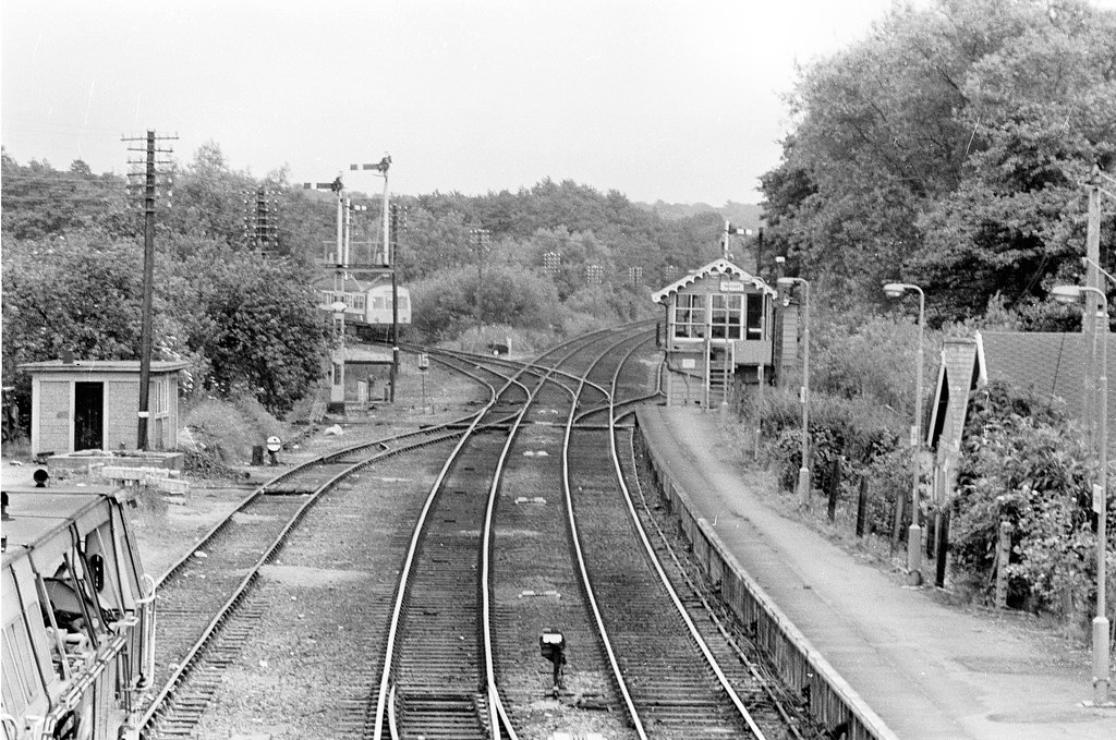 Brundall station, junction and signalbox 1981 Bluepelicanrailway