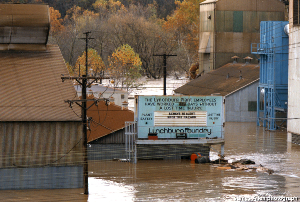 Lower Basin flooding in 1985 in Lynchburg, Virginia Flickr