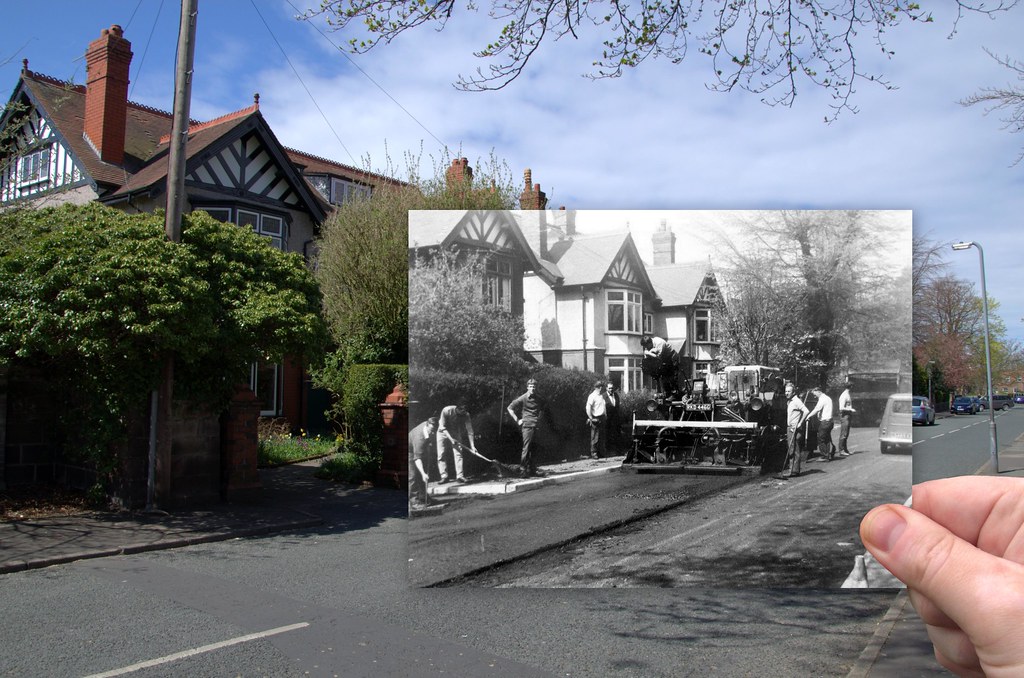 Allerton Road, Allerton, 1971 in 2013 Relaying the road. T… Flickr