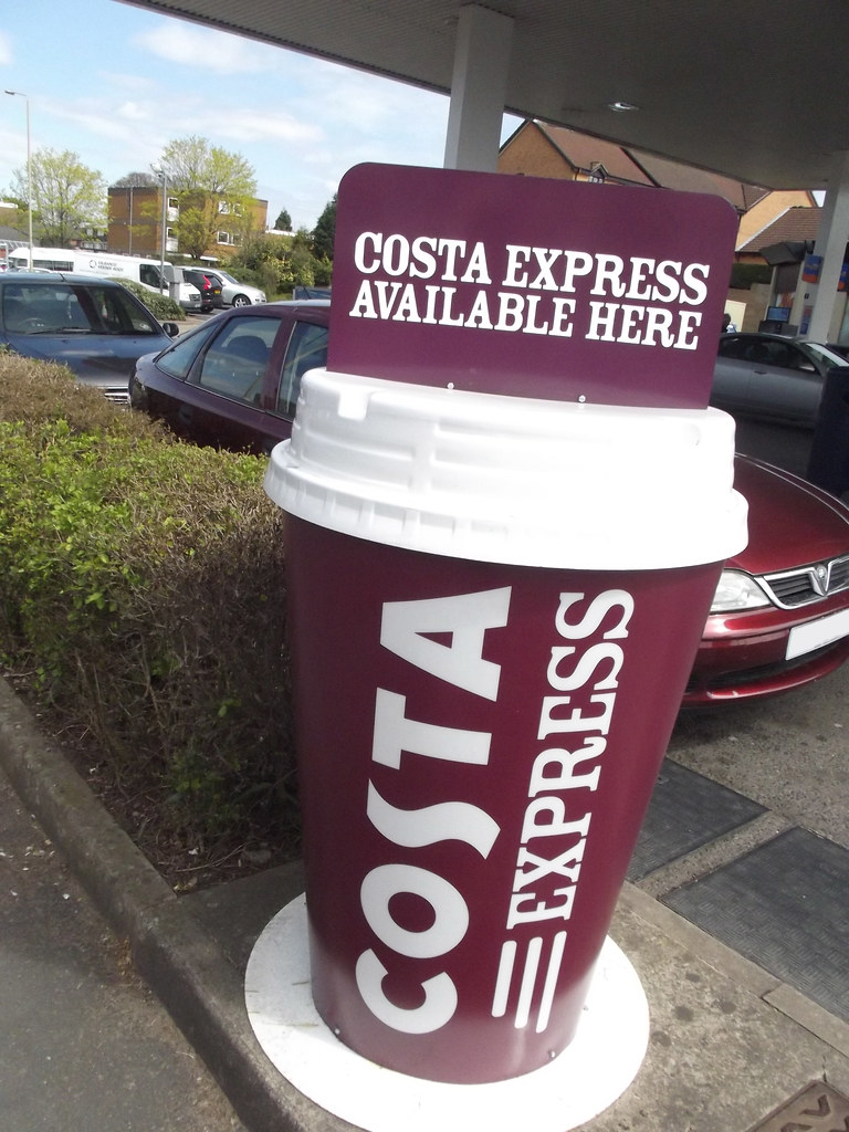 Tesco Express at Esso petrol station Hagley Road, Stourbridge Costa
