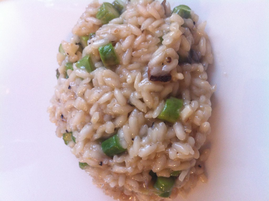 Risotto asparagus & red wine bacon htomren Flickr