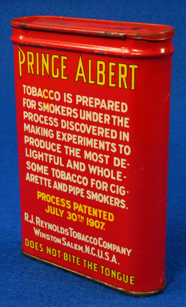 SOLD Prince Albert Crimp Cut Tobacco Tin Can No Zip Code No Weight All Text on Back Bag The Web