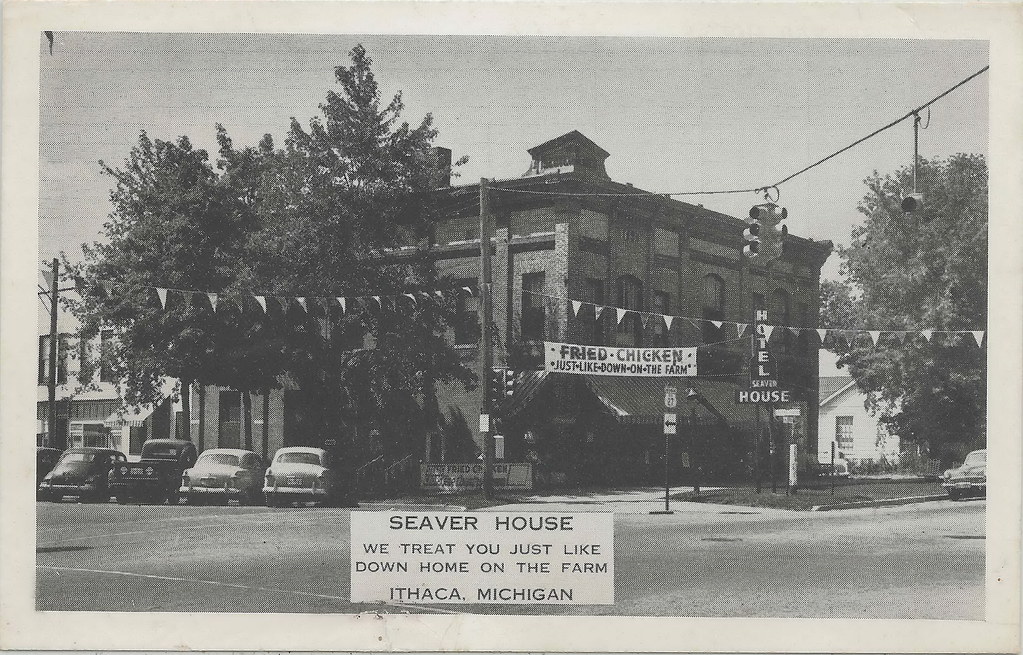 CEN Ithaca MI 1950s GOOD MEALS and GREAT CARS at THE SEAVE… Flickr