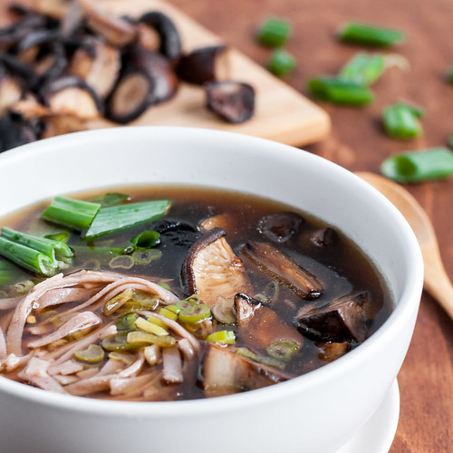 Mushroom dashi noodle bowl closeup tessascot Flickr