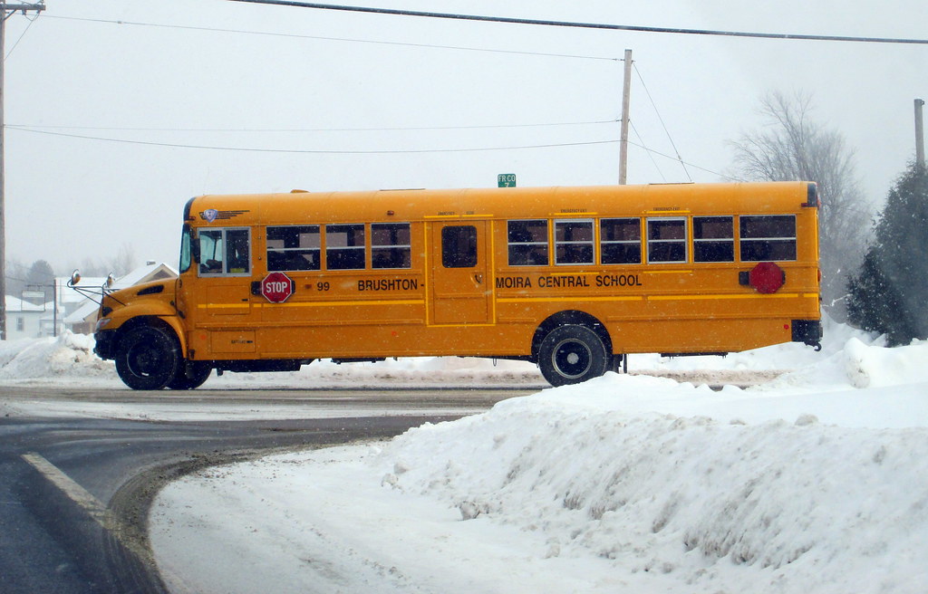 BrushtonMoira School Bus 99 waits to turn on to Route 11.… Flickr