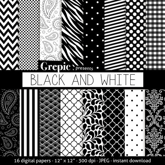 Black and white digital paper "BLACK AND WHITE" backgroun… Flickr