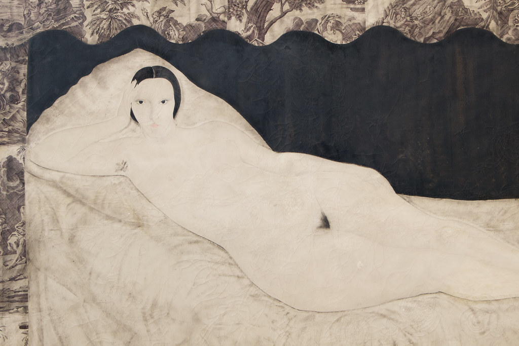 Léonard Foujita (18861968) "Nu à la toile de Jouy" dét