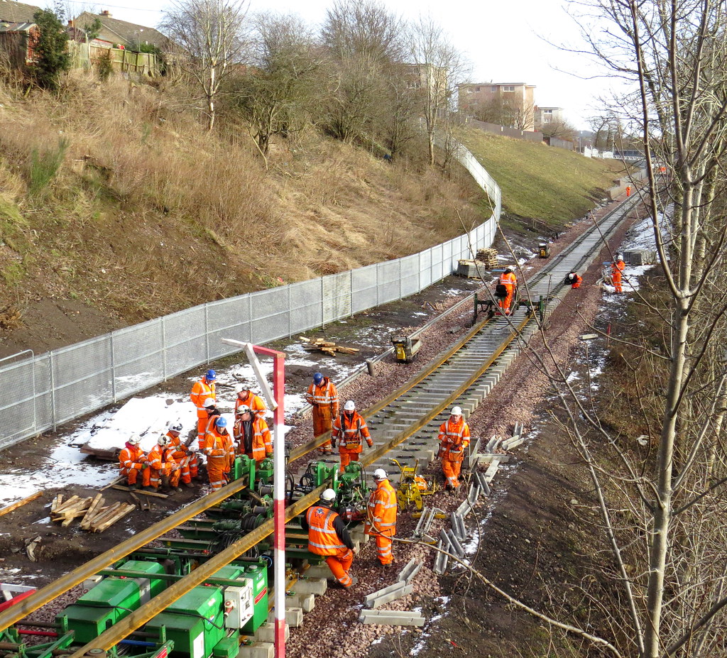 Track laying,Galashiels,Langlee 4.2.15 Mike stanners Flickr