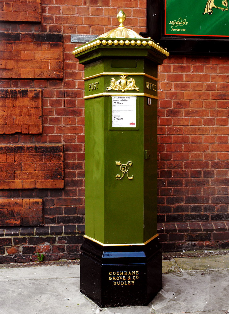 Green Post box Outside the Guildhall museum Rochester. Howard