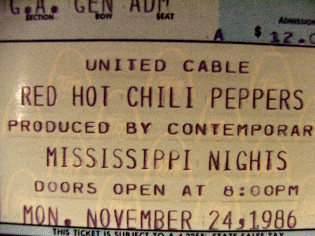 Red Hot Chili Peppers Ticket Stub The first time I saw the… Flickr