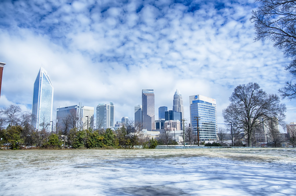 snow and ice covered city and streets of charlotte nc usa Flickr