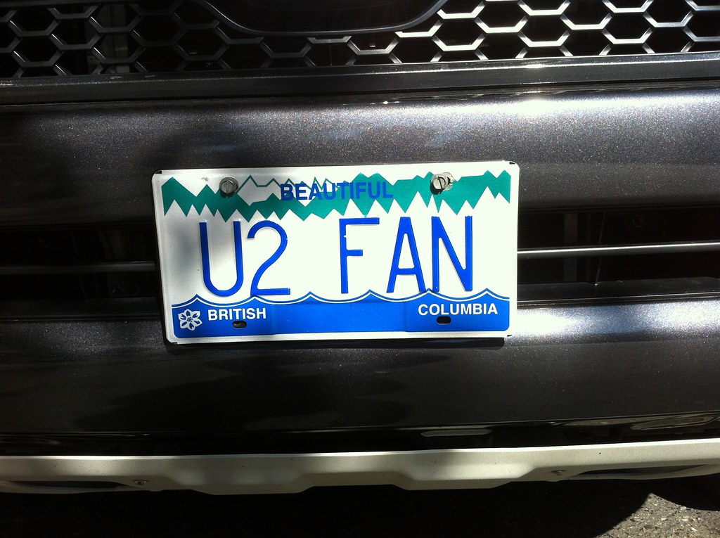 U2 FAN BC vanity license plate rickie22 Flickr
