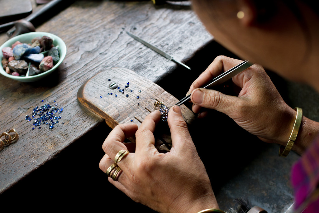 Crafting jewellery in the at Inle lake, Myanmar Flickr
