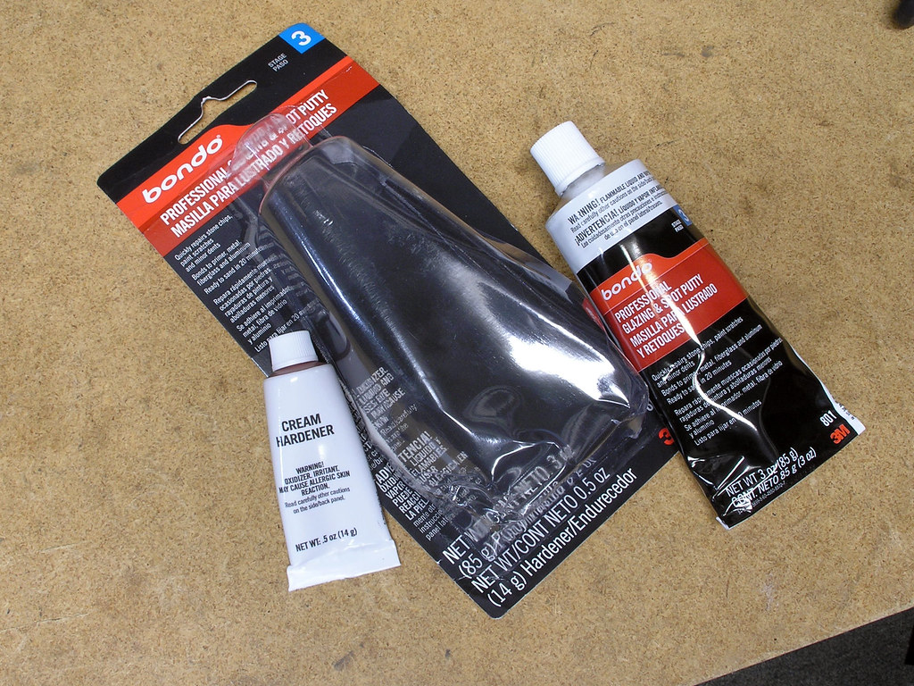 Bondo Glazing and Spot Putty (BGSP) Comes with hardener. Mitch