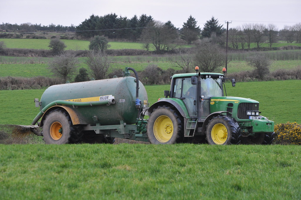 John Deere 6930 Tractor with a Major LGP 2400 Vacuum Slurry Tanker a
