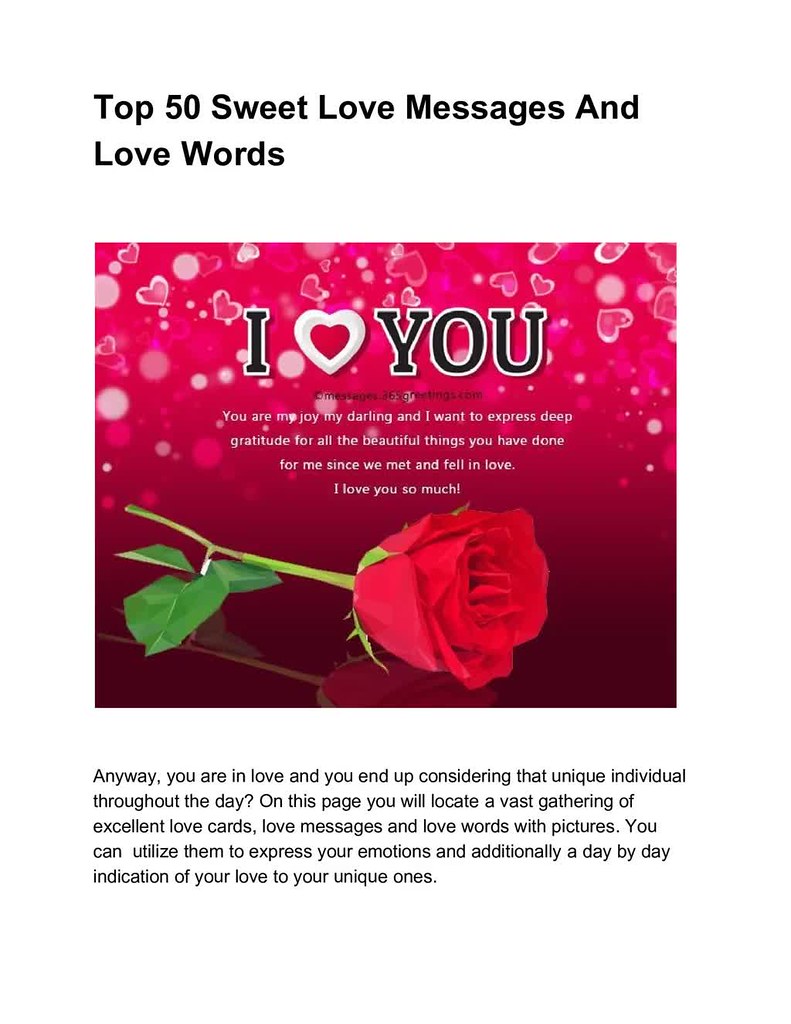 Top 50 Sweet Love Messages And Love Words priya verma Flickr
