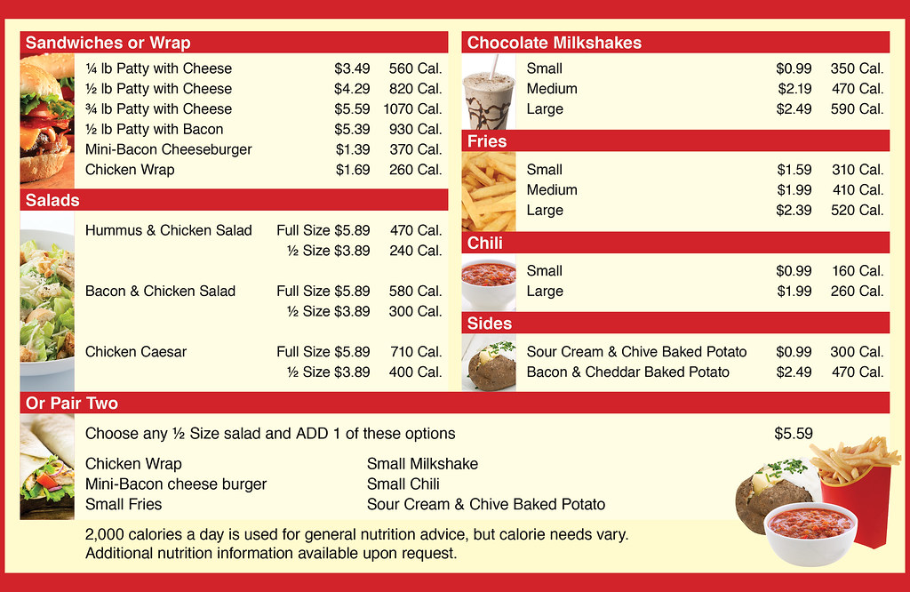 Menu or Menu Board Offering Standard Items for a Special P… Flickr