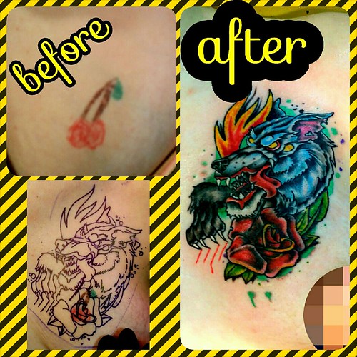 Cover up tattoo done by that Twiztid Freek over in Alvarad
