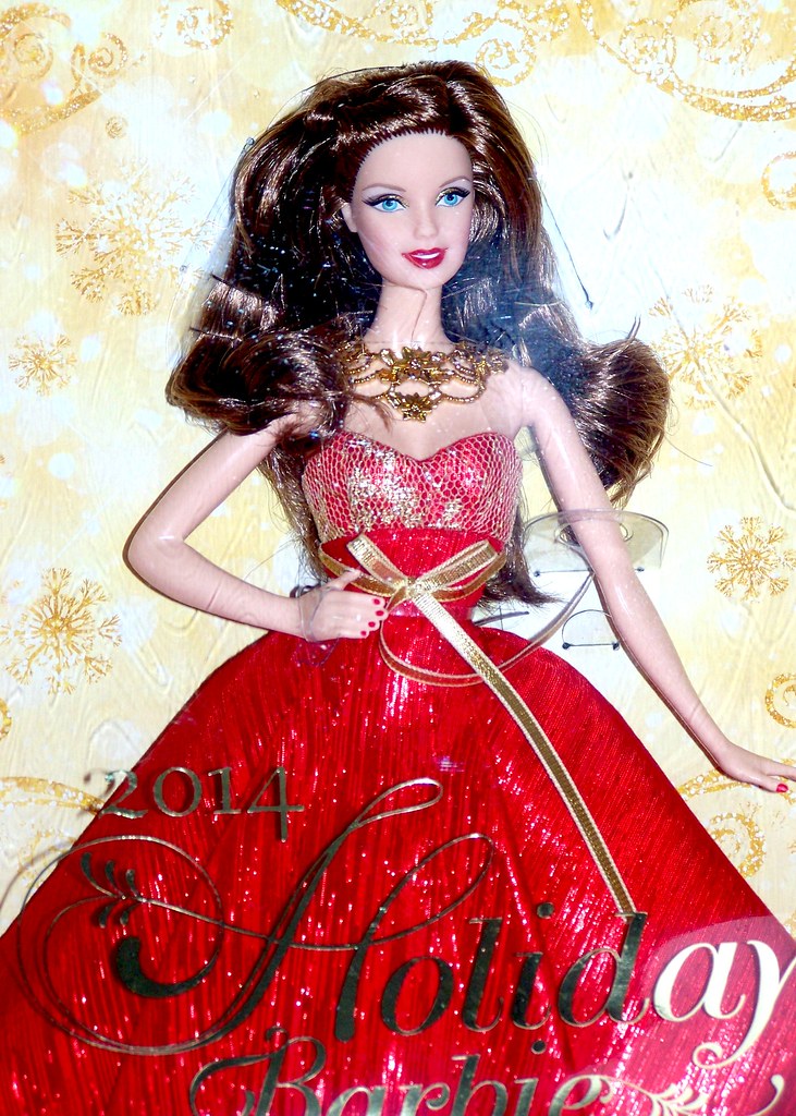 Barbie Signature 2022 Holiday Doll with Brunette Hair, Collectible.
