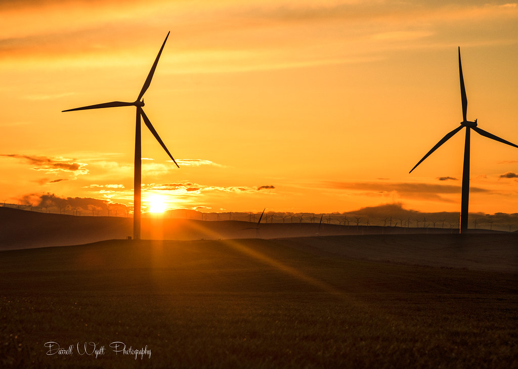 Wind Farm Sunset Rufus, Oregon Darrell Wyatt Flickr