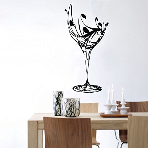 Black Abstract Elegant Wine Glass Wall Sticker Kitchen Wal… Flickr