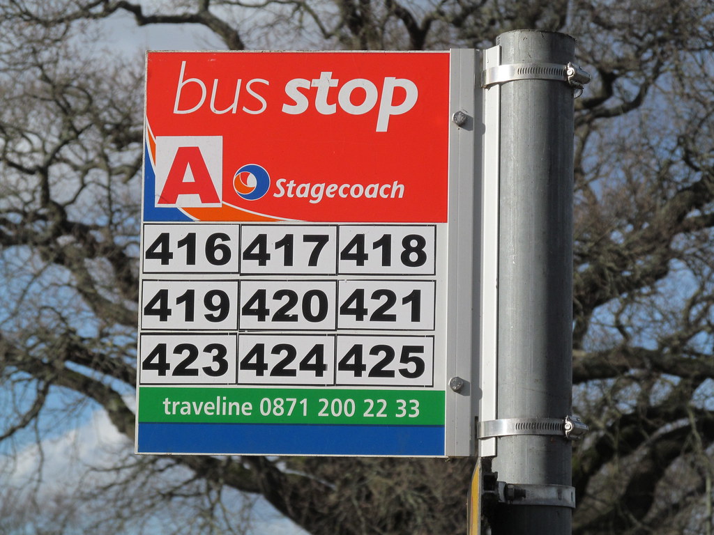 IMG_2136 Bus stop sign outside of Farnborough Sixth Form C… Flickr