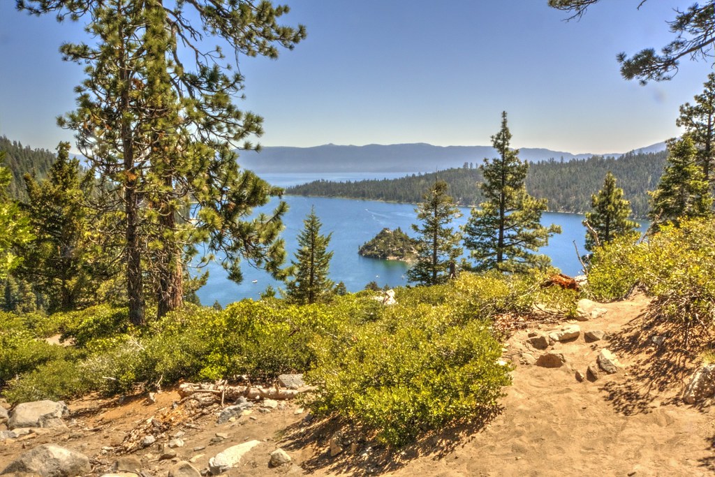 On a trail above Emerald Bay Hiking above Emerald Bay at L… Flickr