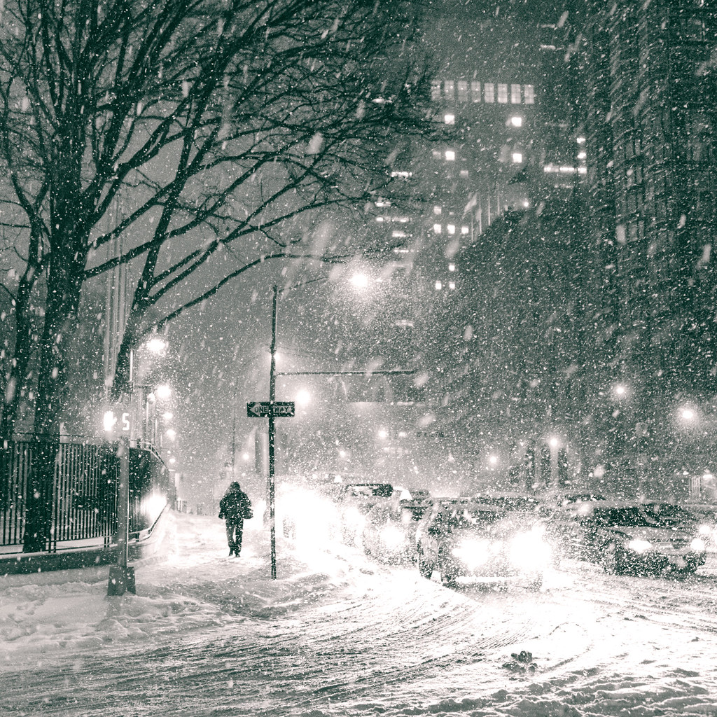 New York City Snow at Night Blizzard I was fortunate e… Flickr