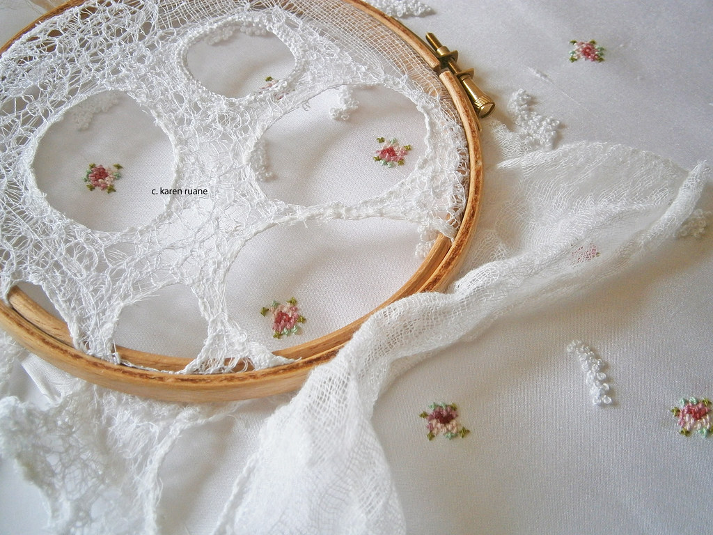 lace, silk and cross stitch Flickr