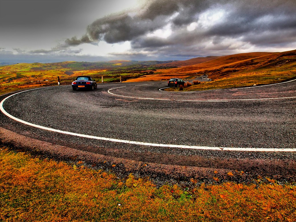 Sports car going round hairpin corner | hdr | RS400 | Flickr
