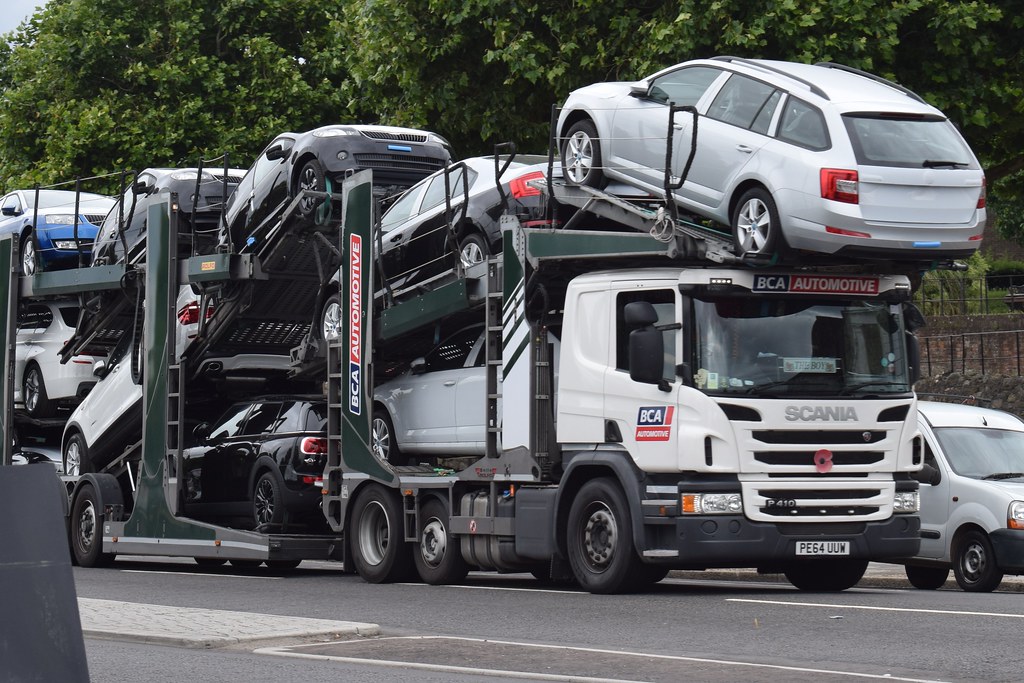PE64UUW BCA Automotive Scania Car Transporter Town Quay, S… Flickr