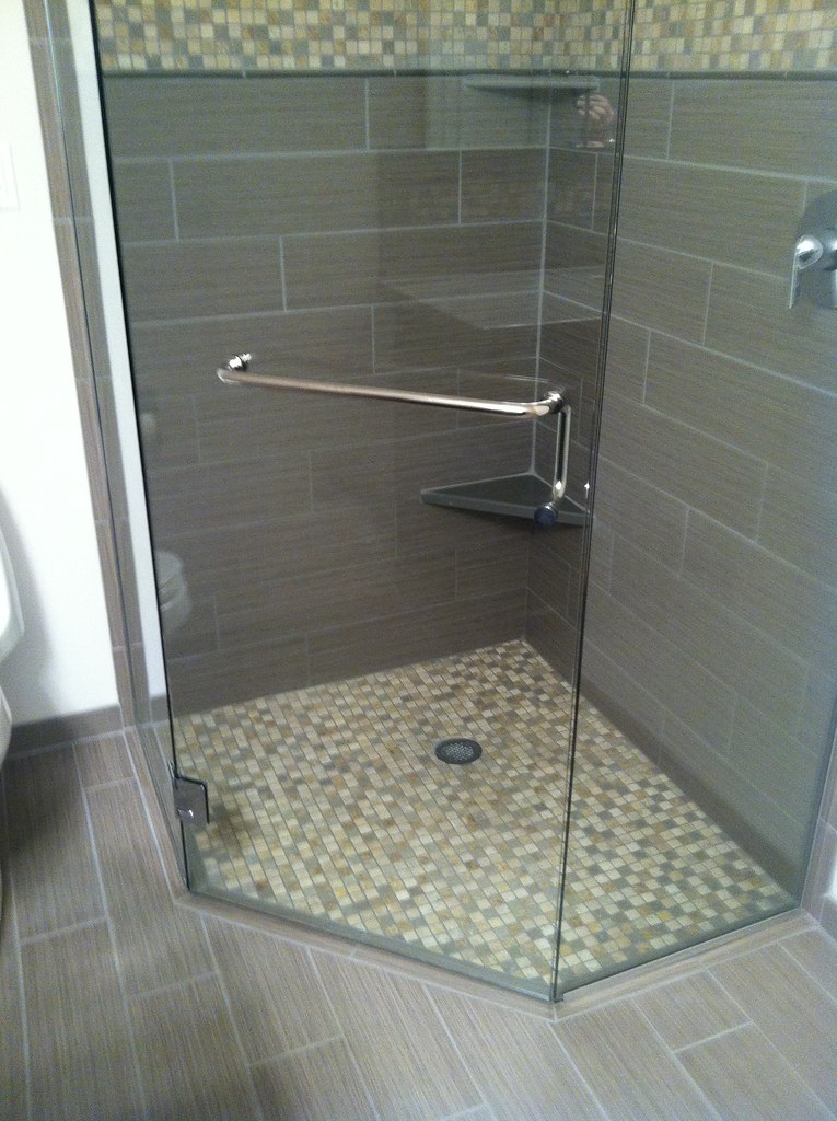 Neo Angled Tile Shower Tile shower walls, curbless tile sh… Flickr