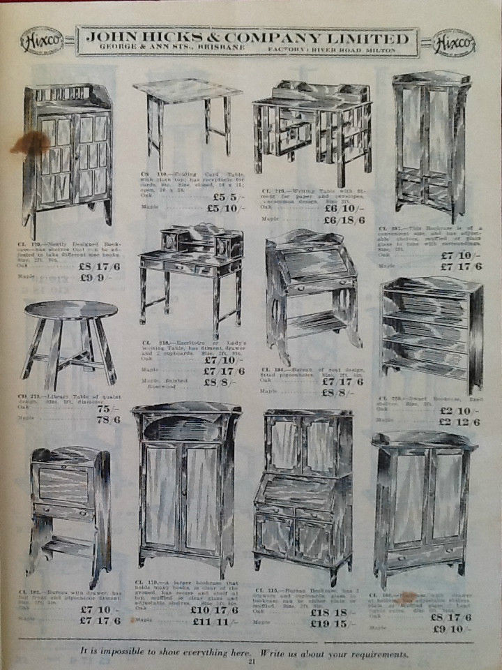 John Hicks and Company, Brisbane furniture catalogue Flickr