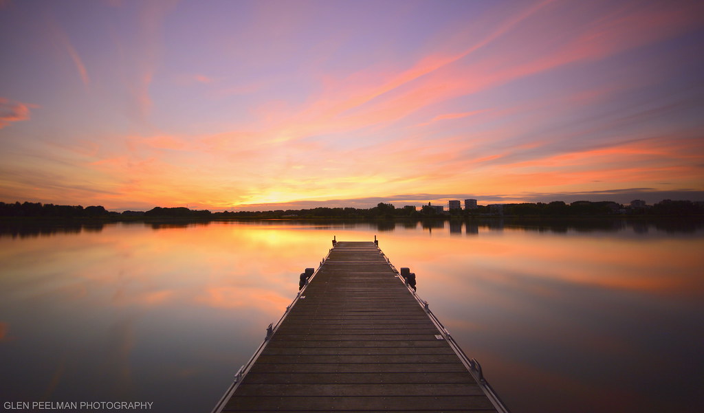 Antwerp sunset Sunset Antwerp watersport lake Glen Peelman