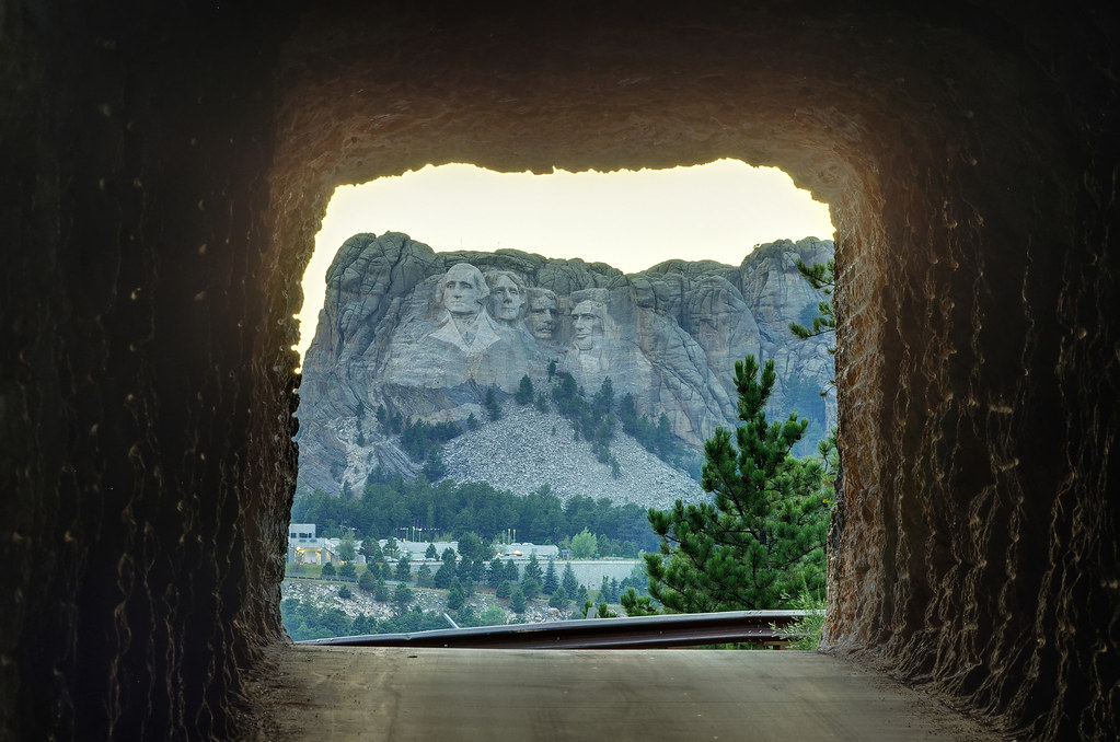 tunnel view of mount rushmore on iron mountain road Flickr