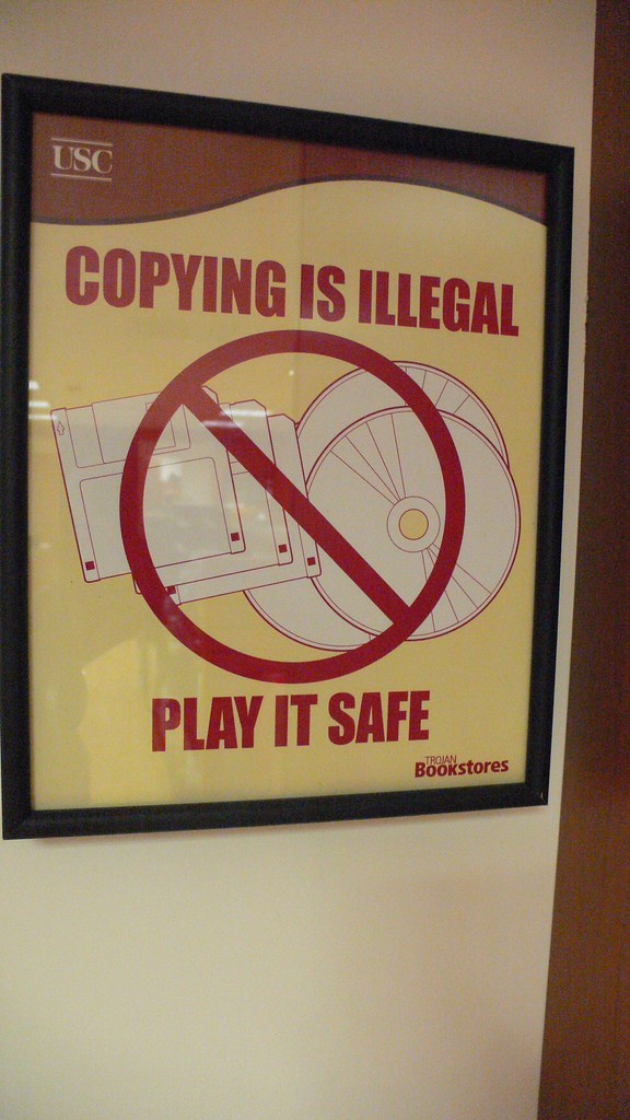 Copying is illegal sign, USC bookstore.jpg Cory Doctorow Flickr