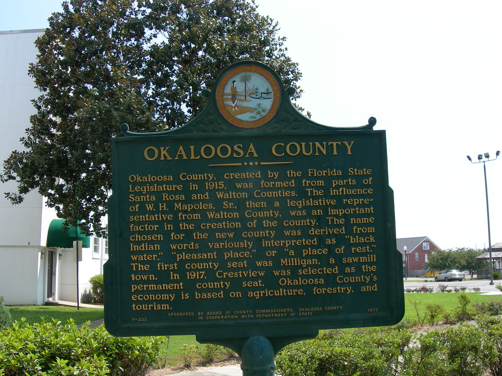 Okaloosa County Historic Marker Crestview, Florida Jimmy Emerson