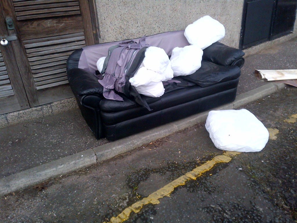 Trashed sofa Trashed leather sofa,had been slashed so took… Flickr