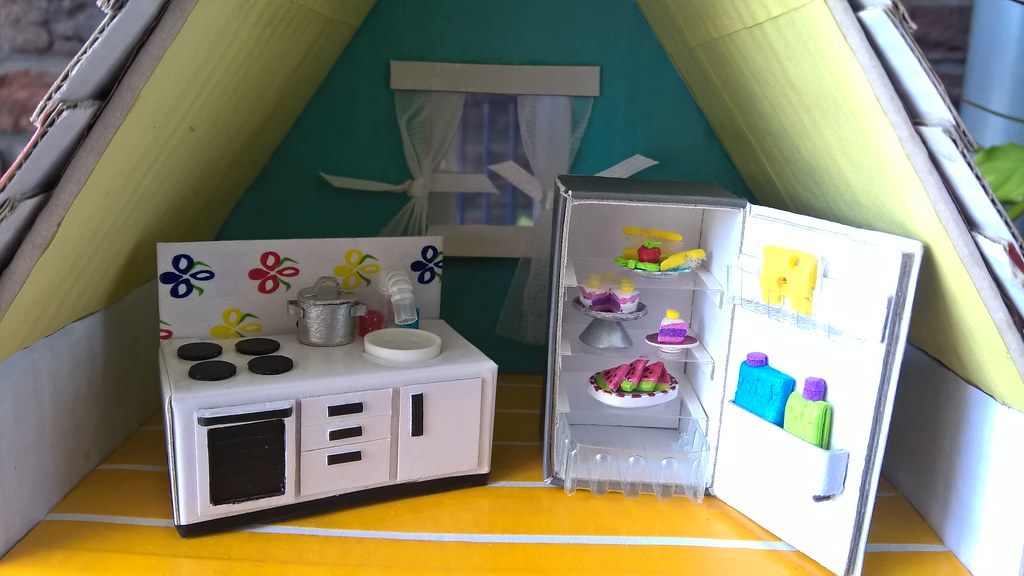 DIY Minature cardboard fridge and kitchen Finally finished… Flickr