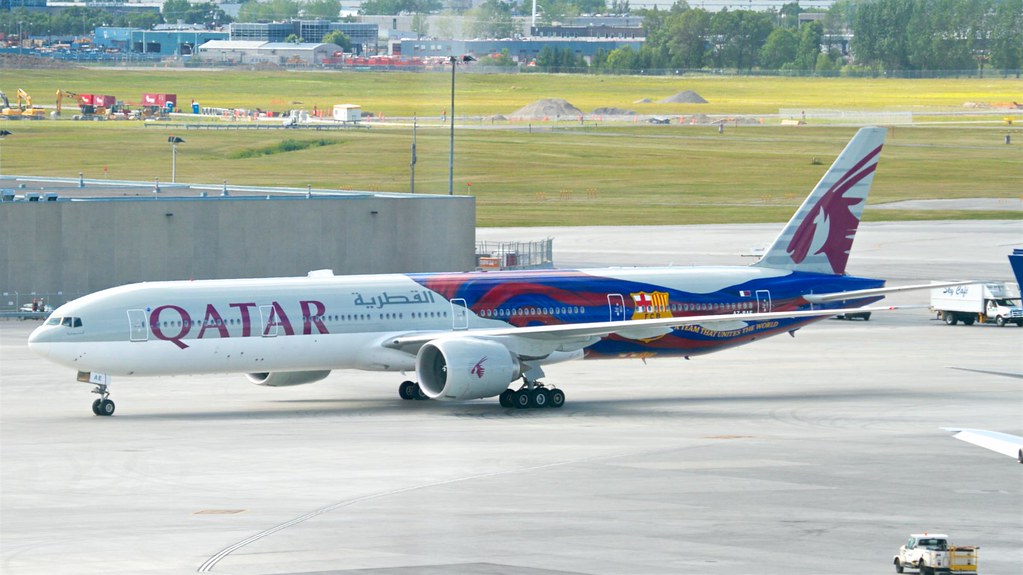 Qatar Airways "Barcelona FC" A7BAE B777300ER YUL Flickr