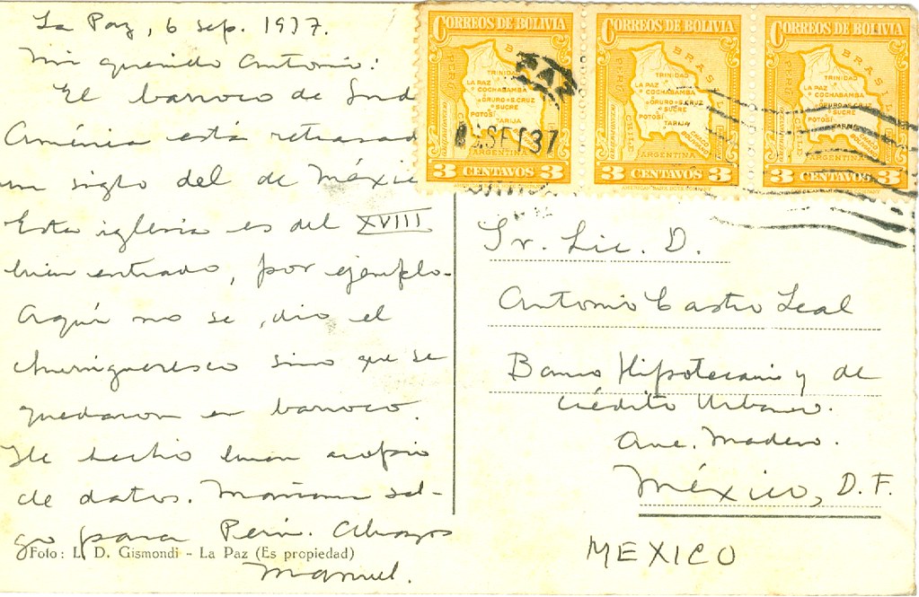 Reverso de la tarjeta postal de la Iglesia de San Francisc… Flickr